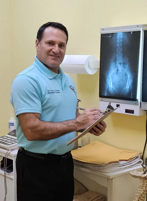 Dr. Caruso reviewing an X-ray